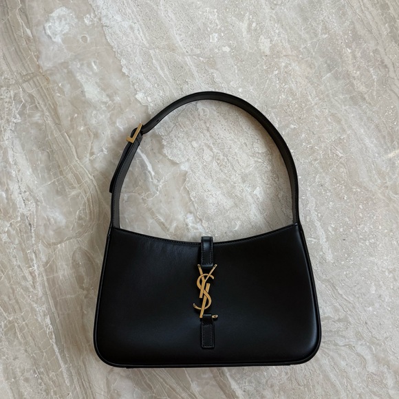 Saint Laurent Handbags - Saint Laurent Le 5 à 7 Smooth Leather Shoulder Bag Black Gold Hardware 2025